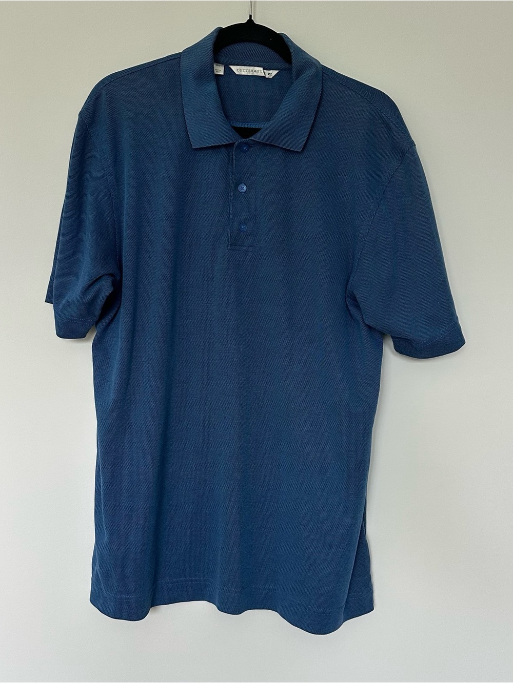 Cutter & Buck Blue Pima Cotton Blend Polo Shirt Short Sleeve Med BusinessCasual